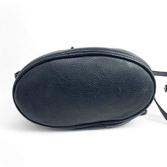 Joe's Crossbody Bag With Bracelet Top Handles Zipper Details Black Vegan Leather - Picture 4 of 10